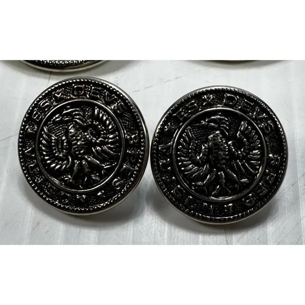 10‎ Hessian Military Jacket Buttons Silver Spes Nostra Es Devs God Is Our Hope